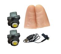 Luz Mágica para Pulgar - Accesorio De Truco LED Recargable | Gadget De Ilusión De Dedo Falso, Herramienta Mágica Brillante De Primer Plano, Divertido Accesorio De Mordaza para De Cumpleaños,