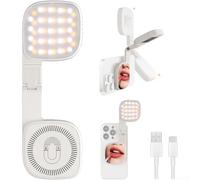 Luz magnética para selfie, 1000 mAh, portátil, para MagSafe, 3 temperaturas de color 3000 K-6500 K, 10 niveles de brillo, compacta para fotos y vídeos (blanco)