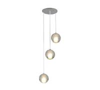 Luz Montaje Descarga, lámpara araña, iluminación Sombra Vidrio Globo, Dormitorio Comedor Sala Estar Escalera dúplex, Estilo nórdico de Colgante Industrial Vintage-Cromo 18T