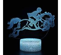 Luz nocturna 3D para montar a caballo, lámpara de 16 colores que cambian de color, base plana ABS, cargador USB, decoración del hogar, juguete de cumpleaños, Navidad, regalo para niños