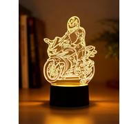 Luz nocturna 3D para motocicleta, ilusión 3D, luz nocturna para niños, 16 colores, luz nocturna para moto, control remoto, lámpara de visión regulable, regalo sorpresa para niños y entusiastas de la