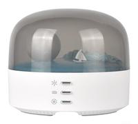 Luz nocturna ambiental moderna con altavoz inalámbrico y forma inspirada en la luna para aplicaciones de iluminación de ambiente de dormitorio(4)