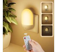 Luz Nocturna con Control Remoto, Lámpara de Noche Infantil Enchufe Regulable con 2 luces Modos, 3 Brillo Ajustables, luces Noche para Habitación de Niños, Baño, Pasillo, Cocina, Escaleras, 0,27W
