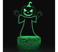 Luz nocturna con ilusión de Rey Calabaza de Halloween Town, luz creativa