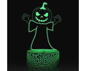 Luz nocturna con ilusión de Rey Calabaza de Halloween Town, luz creativa