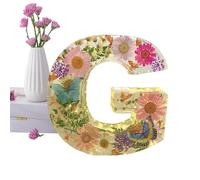 Luz Nocturna Con Letras De Flores Secas | Luz Nocturna De Resina Floral De 26 Letras | Letras De Resina Con Flores Prensadas | Luz Nocturna De Letras Para Niñas, Decoración Personalizada Del Hogar