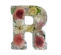 Luz Nocturna Con Letras De Flores Secas | Luz Nocturna De Resina Floral De 26 Letras | Letras De Resina Con Flores Prensadas | Luz Nocturna De Letras Para Niñas, Decoración Personalizada Del Hogar