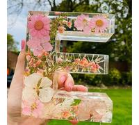 Luz Nocturna Con Letras De Flores Secas | Luz Nocturna De Resina Floral De 26 Letras | Letras De Resina Con Flores Prensadas | Luz Nocturna De Letras Para Niñas, Decoración Personalizada Del Hogar