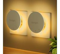 Suright Luz Nocturna Infantil, [2 Piezas] LED Luces Nocturnas con Sensor de Movimiento, Luz de Fondo, 3 Modos, Brillo Ajustable, Control Táctil, 2700K, para Niños, Pasillo, Escaleras y Dormitorio