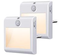 Luz Nocturna con Sensor de Movimiento, [2 Piezas] Luz Nocturna Infantil Regulable 3 Modos (ON/AUTO/OFF), Luz de Noche 3500K Blanco Cálido para Armario, Pasillo, Escalera, Cocina, Habitación, Sala