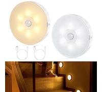 Luz Nocturna con Sensor de Movimiento, Luz Nocturna Infantil Regulable, Blanco Cálido/Frío, 1000 mAh, Luz Lámpara Quitamiedos para Escaleras, Pasillo, habitación de niños, armario, 2 Piezas