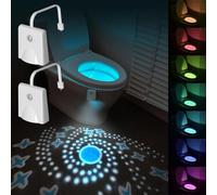 Luz nocturna con sensor de movimiento para el inodoro,Luz LED para la taza del inodoro, luz para el interior del inodoro, luz nocturna para cualquier inodoro (2pcs)