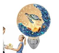 Luz nocturna con temática oceánica | Linda luz nocturna con temática oceánica | Luz marina náutica, luces de noche lindas vintage para enchufar en, luces nocturnas vintage submarinas de tortu