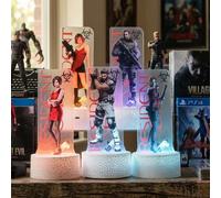 Luz Nocturna de Acrílico LED de Resident Evil con Leon Kennedy, Chris Redfield, Jill y Ada Wong, Decoración de Escritorio para Gamers, RE9, 16 Colores, Regalo para Fanáticos 8