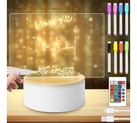 Luz nocturna de acrílico LED, lámpara creativa de bricolaje con mando a distancia y bolígrafo borrable, luz nocturna personalizada para bebés, lámpara de noche LED para niños, regalo del día del niño