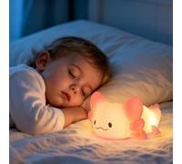Luz nocturna de axolotl para niños, lámpara de axolotl con 7 colores cambiantes, regulable y con temporizador de 1/3 de hora, luz nocturna de recargable por USB ideal como regalo para niños y niñas