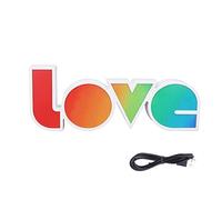 Luz nocturna de carta de amor, lámpara de letras de neón LED, letrero romántico para decoración de dormitorio, fiesta de boda, colgante o de escritorio, alimentada por USB con (Color degradado)