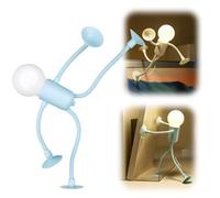Luz nocturna de deportista divertida con forma cambiable, luces nocturnas con forma de bricolaje, luz nocturna divertida con ventosa, luz nocturna para decoración navideña del dormitorio (Azul)