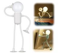 Luz nocturna de deportista divertida con forma cambiable, luces nocturnas con forma de bricolaje, luz nocturna divertida con ventosa, luz nocturna para decoración navideña del dormitorio (Blanco)