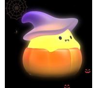 Luz nocturna de Halloween, calabaza, recargable, control táctil