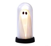 Luz nocturna de Halloween con cúpula de vidrio con iluminación espectral, adecuada para añadir un toque cálido y festivo a tu configuración de decoración de Halloween (blanco cálido)