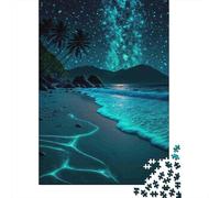 Luz Nocturna de la Playa 1000 Piezas Cartón Extra Grueso Rompecabezas Conjunto Pareja Socios Entrenamiento De Concentración Idea De Regalo 38x26cm/1000pcs