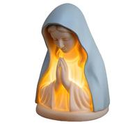Luz Nocturna de la Virgen María, luz Nocturna de oración de Resina Hecha a Mano, Estatua Religiosa de 13,5 cm, lámpara de Mesa devocional LED, Regalo de Pascua para Dormitorio, Sala de Estar, Altar
