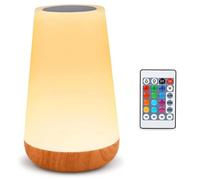Luz Nocturna de LED, Amouhom Lámpara de Mesita de Noche, Luz del humor para niños Control Remoto, Control Tactil, Regulable, USB Recargable, Cambio de Colores, Corredor Habitación Cámping