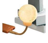 Luz nocturna de luna - 25,5 cm controlada por voz, alimentado por USB, diseño portátil, función de temporizador, lámpara de escritorio para niños, lámpara de escritorio pequeña para dormitorio