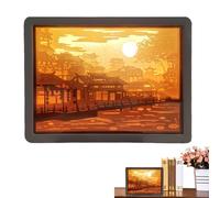 Luz nocturna,de luz - Lámpara de noche de esculturas de papel | s de sombras 3D, esculturas de papel con luz LED, lámparas de mesa de noche, decorativa para escritorio