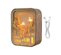 Luz nocturna de madera 3D - Lámpara de noche LED, artesanía de madera natural hecha a mano, brillo ambiente suave | Lámpara decorativa de rompecabezas 3D para dormitorio, sala de estudio, sala de