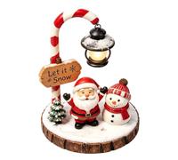 Luz nocturna de Navidad de Papá Noel y muñeco de nieve, lámpara de lectura de Papá Noel, estatua luminosa del muñeco de nieve con LED, decoraciones de Navidad de mesa para dormitorio, fiestas y noches