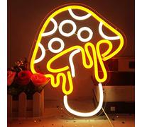 Luz nocturna de neón,logotipo de neón de setas se puede ajustar LED encantadora luz nocturna,adecuada para dormitorios,habitaciones infantiles, fiestas (Amarillo)