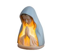 Luz nocturna de oración de la Virgen María - Lámpara de mesa de decoración católica María para la paz, comodidad espiritual - Lámpara LED de estatua religiosa, decoración creativa de resina para el