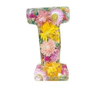 Luz Nocturna De Resina Floral - Letra De Alfabeto Hecha A Mano, Flores Prensadas Lámpara | Acento Romántico Resplandor, Decoración De Mesa Personalizada, Regalo Inicial Para Mujeres, Esposa, Madre