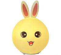 Luz nocturna de silicona, 7 LED que cambian de color con batería de 1200 mAh, control táctil suave para dormitorio de niños, ayuda para dormir (B)