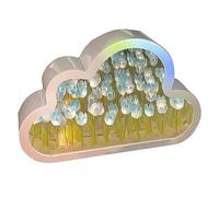 Luz nocturna de tulipán para bricolaje, espejo de nube, simulación de flores, lámpara de mesa para dormitorio, decoración del hogar, decoración de habitación para adolescentes, color azul