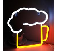 Luz nocturna en forma de Copa de cerveza LED ahorro de energía luz de neón bicolor luz de barril de cerveza luz de Arte Decorativo