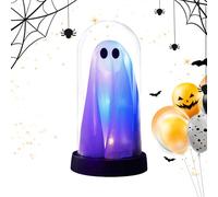Luz nocturna fantasma, fantasma iluminado en un frasco, bonita lámpara LED de mesa que funciona con pilas para fiesta, cocina, vacaciones, Halloween, decoración de mantel