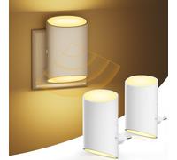 luz nocturna infantil, [2 Piezas] luz bebe nocturna con sensor de movimiento y sensor de luz, luz blanca cálida de 3000 K, regulable 1-100 LM, adecuada para habitación de niños, pasillo, escalera
