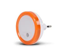 Luz nocturna infantil con sensor crepuscular - Luz naranja para bebé | Luz nocturna con toma de corriente, para habitación de bebé, infantil o pasillo, encendido automático, 220-240 V, HEC0085