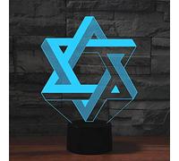 Luz nocturna infantil Forma de estrella de cinco puntas colorido 3D Vision LED de la lámpara Mesa de luz, Grieta Touch versión, Por whbhl