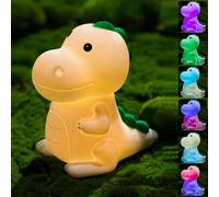 Luz nocturna infantil recargable dinosaurio 7 colores lámpara de noche de silicona recargable por USB, lámpara nocturna infantil táctil regalo para decoración de dormitorio, bebés, niños, adolescentes