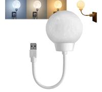 Luz nocturna inteligente de luna, luz nocturna inteligente controlada por voz, luz nocturna LED de luna, control de voz, luz nocturna USB enchufable, luz nocturna para dormitorio, atenuación de 3