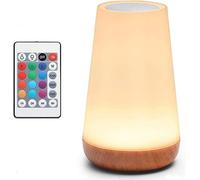 Luz nocturna, lámpara LED táctil de mesilla de noche, regulador de intensidad con mando a distancia y función de cambio de color RGB, lámpara portátil para bebés, niños, dormitorio, salón y camping