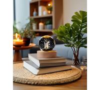 Luz nocturna LED con bola de cristal 3D "Principito" con base de madera, lámpara de mesa decorativa, ilustración del Principito, multicolor, para niños y adultos, idea de regalo y bombo