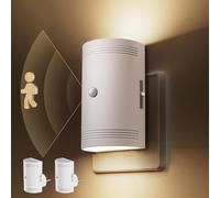 Luz nocturna LED con detector de movimiento, enchufe a la toma de corriente, luz cálida 0-100lm, intensidad ajustable, luz nocturna regulable para habitación infantil, escaleras, pasillo, cocina