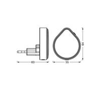 Luz nocturna LED con enchufe LUNETTA RAINDROP de OSRAM, sensor, atenuable