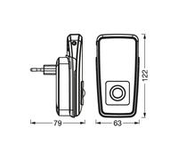Luz nocturna LED con enchufe OSRAM LUNETTA TORCH blanca, batería recargable,
