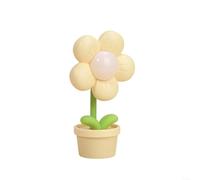 Luz nocturna LED con temática de flores con iluminación segura para los ojos, tamaño compacto que se adapta fácilmente a la mesita de noche de escritorio o estante (amarillo)